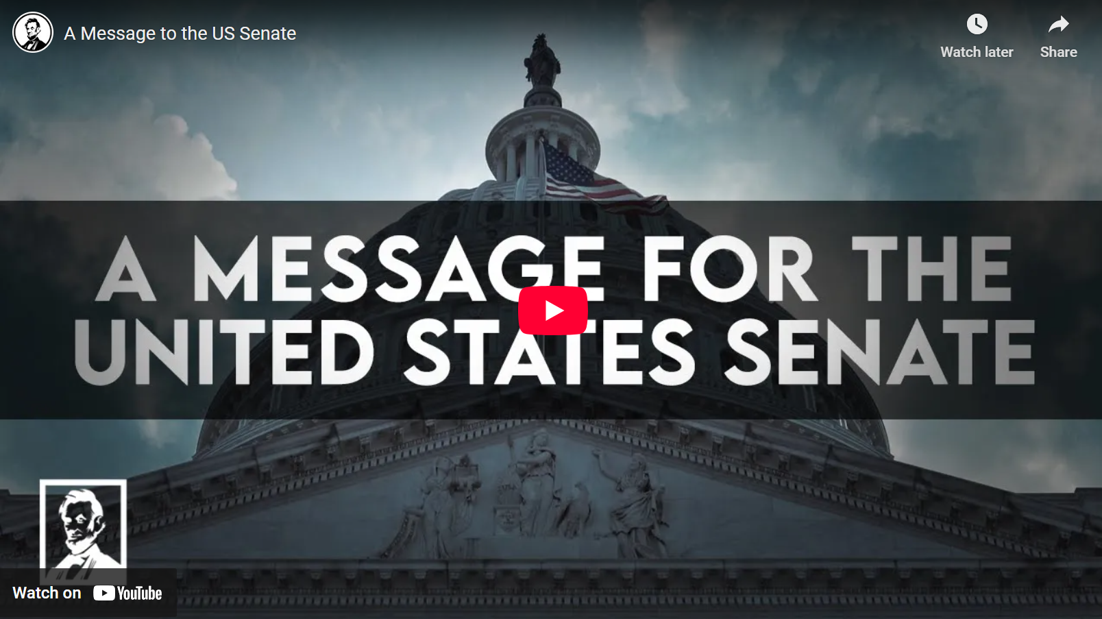 A Message to the US Senate